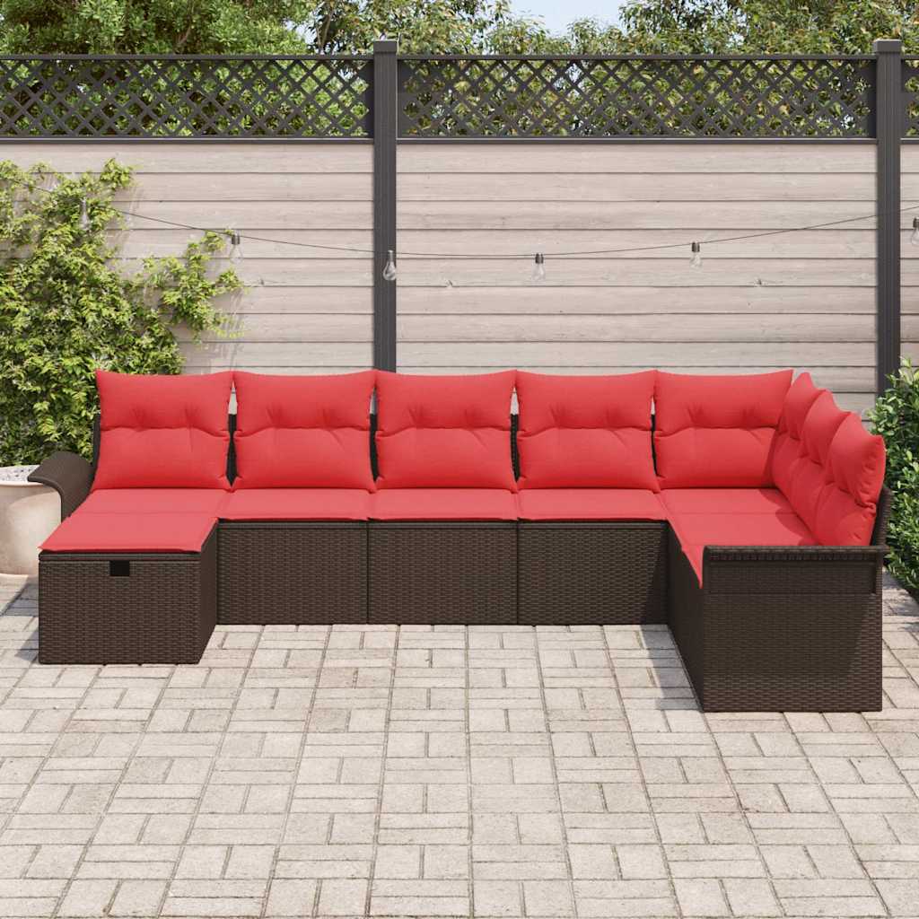 Kerti Kanapé Szett párnával tárolóval 8 pcs Poli rattan