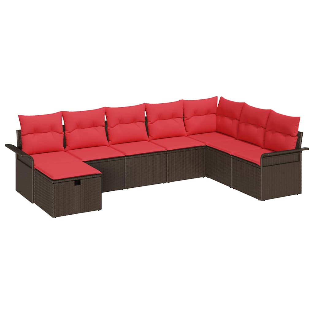 Kerti Kanapé Szett párnával tárolóval 8 pcs Poli rattan
