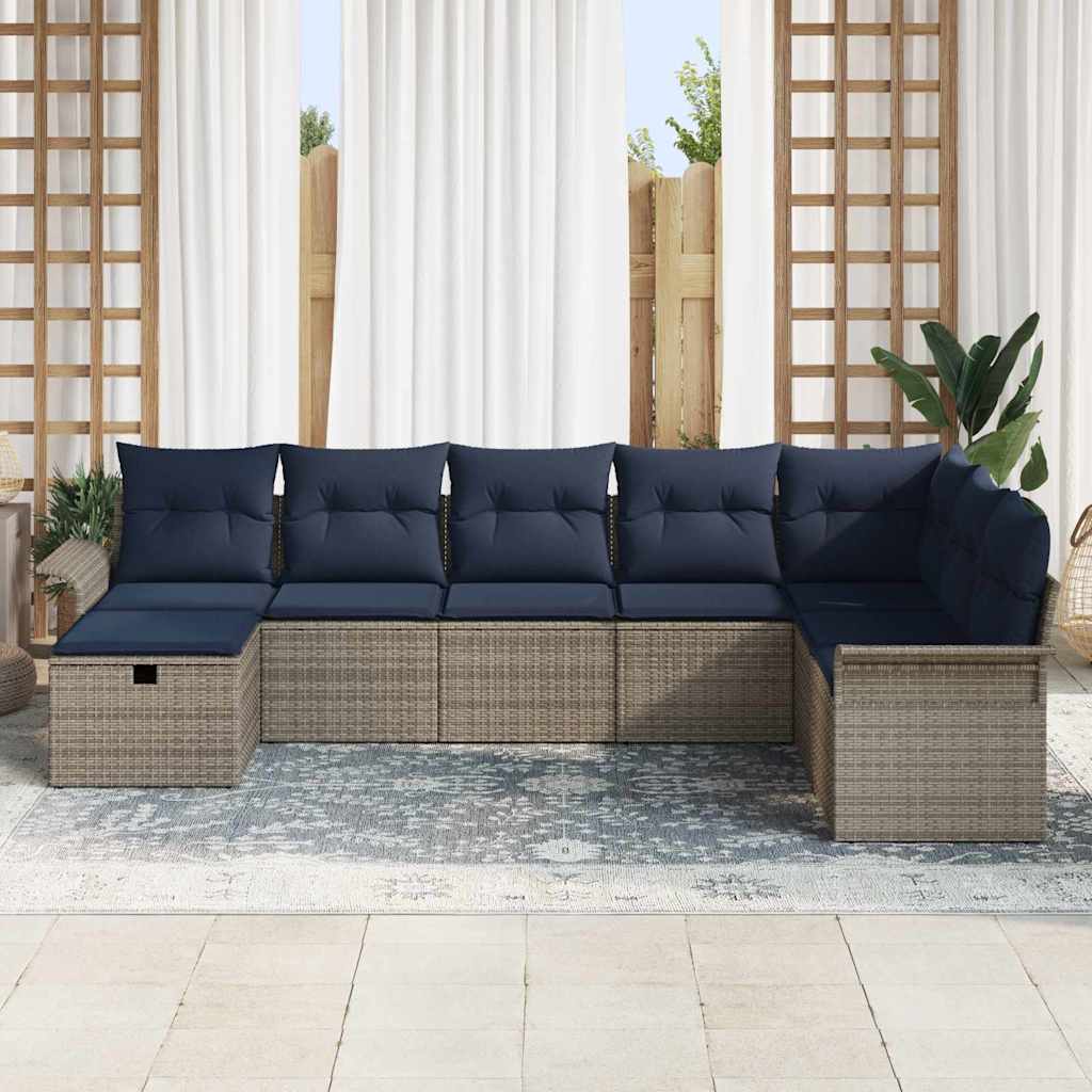 Kerti Kanapé Szett párnával tárolóval 8 pcs Poli rattan