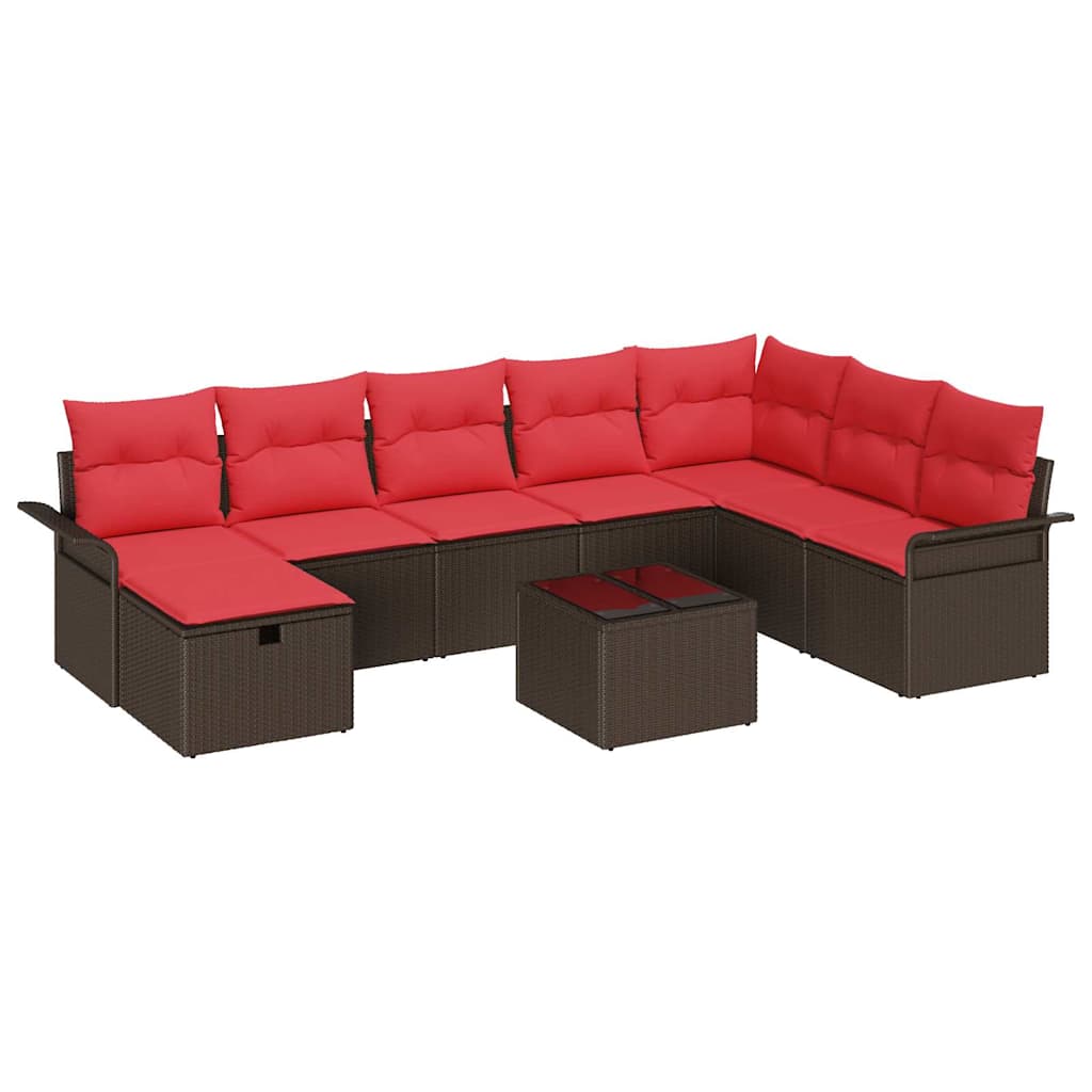 Kerti Kanapé Szett párnával tárolóval 9 pcs Poli rattan