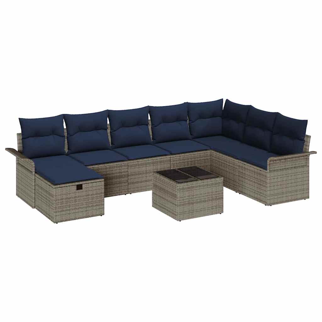 Kerti Kanapé Szett párnával tárolóval 9 pcs Poli rattan