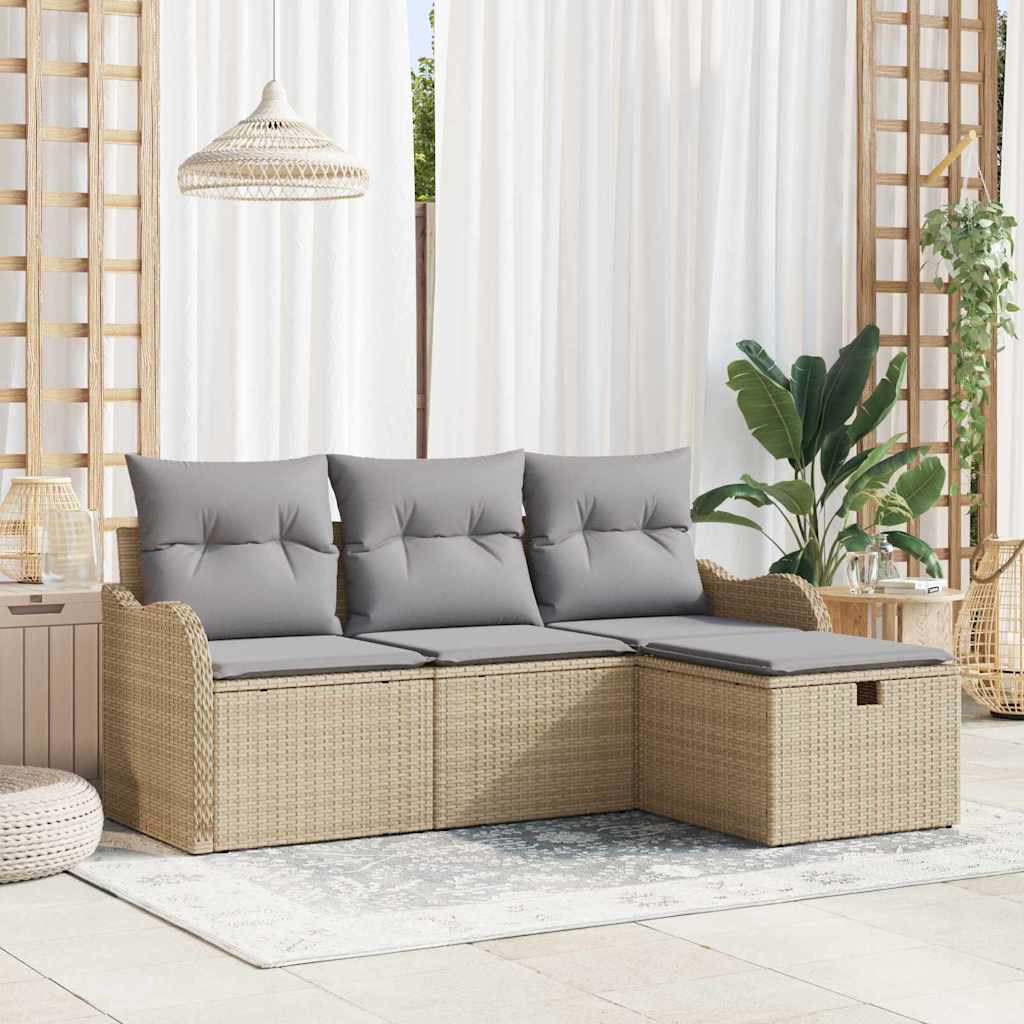 Kerti Kanapé Szett 4 db Poli rattan