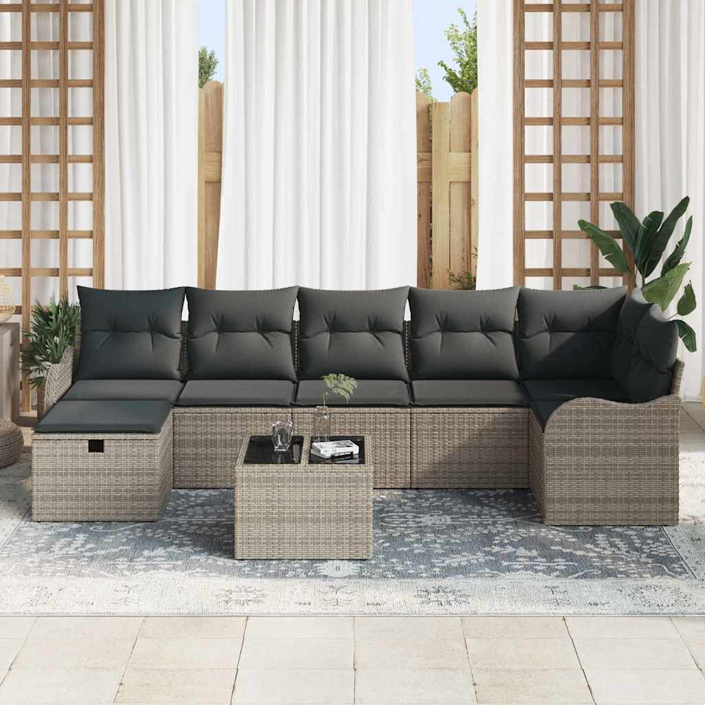 Kerti Kanapé Szett 8 db Poli rattan