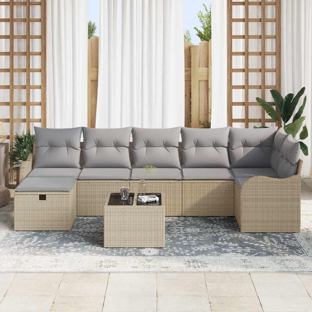 Kerti Kanapé Szett 8 db Poli rattan