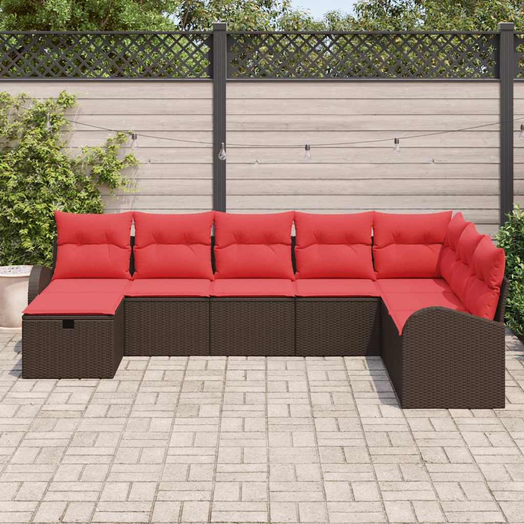 Kerti Kanapé Szett párnával tárolóval 8 pcs Barna Poli rattan