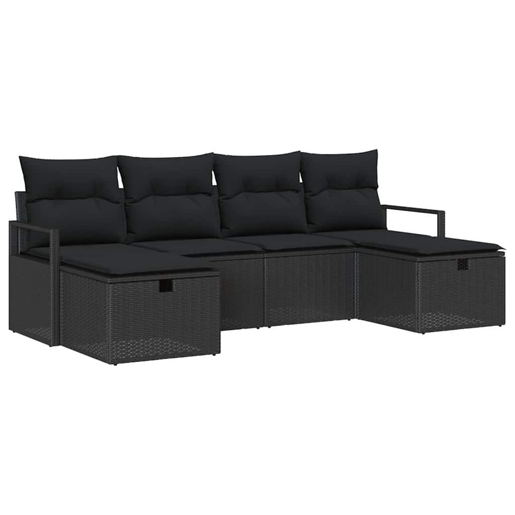 Kanapé Szett párnával 5 pcs polirattan