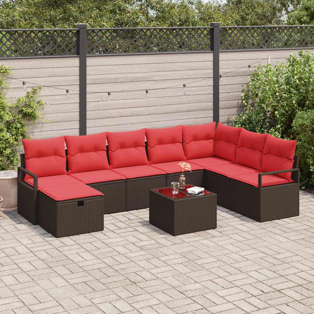 Kanapé Szett párnával 5 pcs polirattan