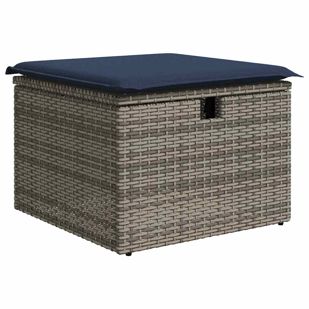 Kerti Kanapé Szett párnával tárolóval 8 pcs Szürke Poli rattan