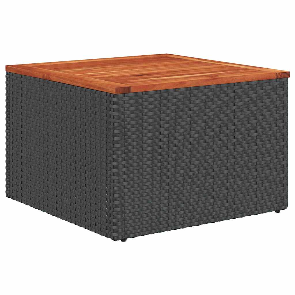 Kerti Kanapé Szett párnával tárolóval 9 pcs Fekete Poli rattan