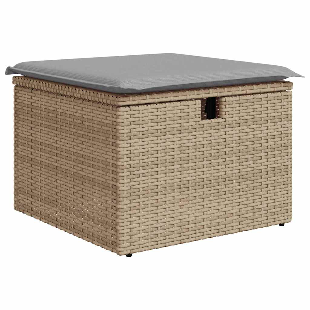 Kerti Kanapé Szett párnával tárolóval 7 pcs Bézs Poli rattan