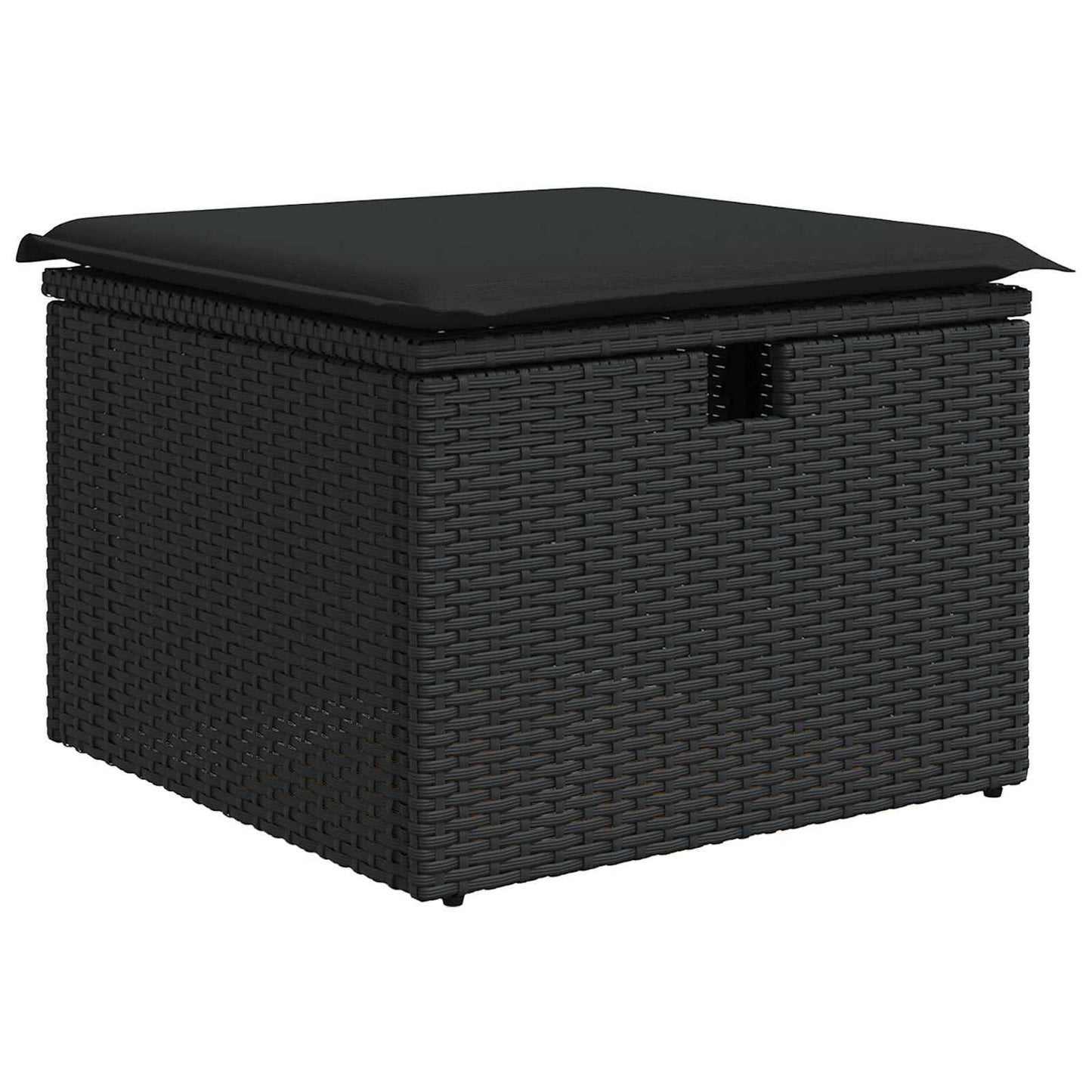 Kerti Kanapé Szett 7 pcs Fekete polirattan