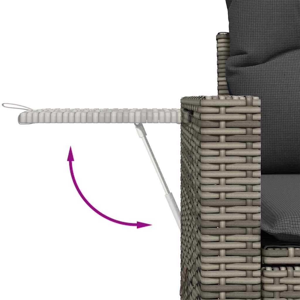 Kerti Kanapé Szett 12 pcs Szürke polirattan
