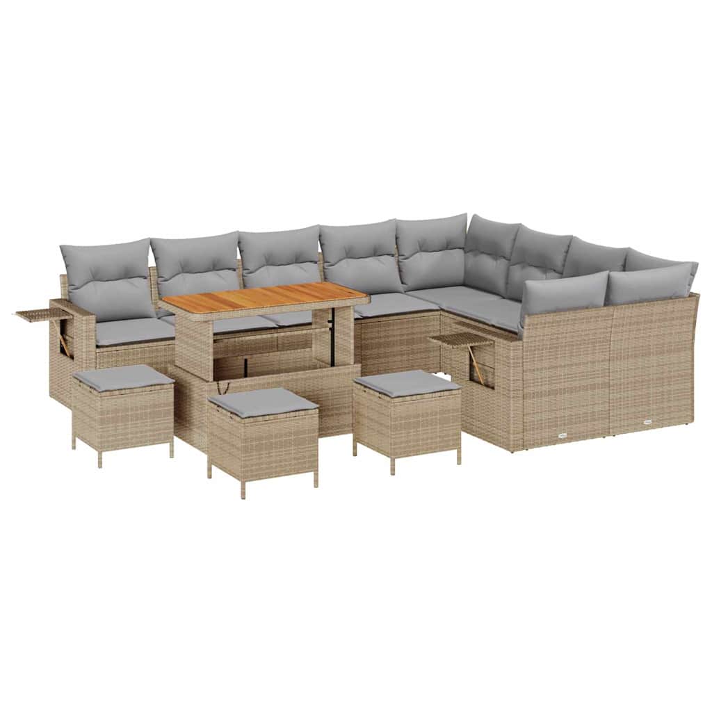 Kerti Kanapé Szett 13 pcs Bézs polirattan