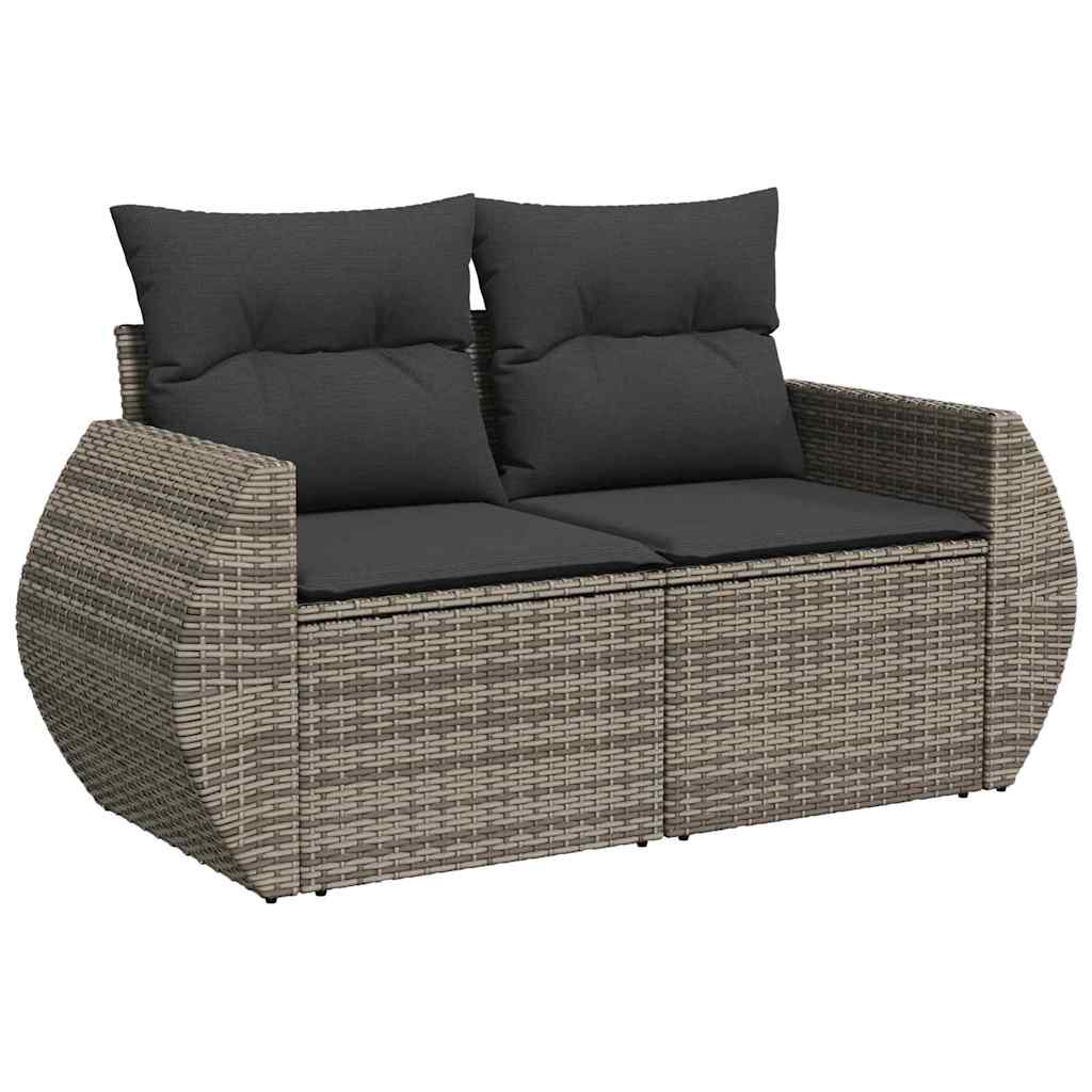 Kerti Kanapé Szett 12 pcs Szürke polirattan