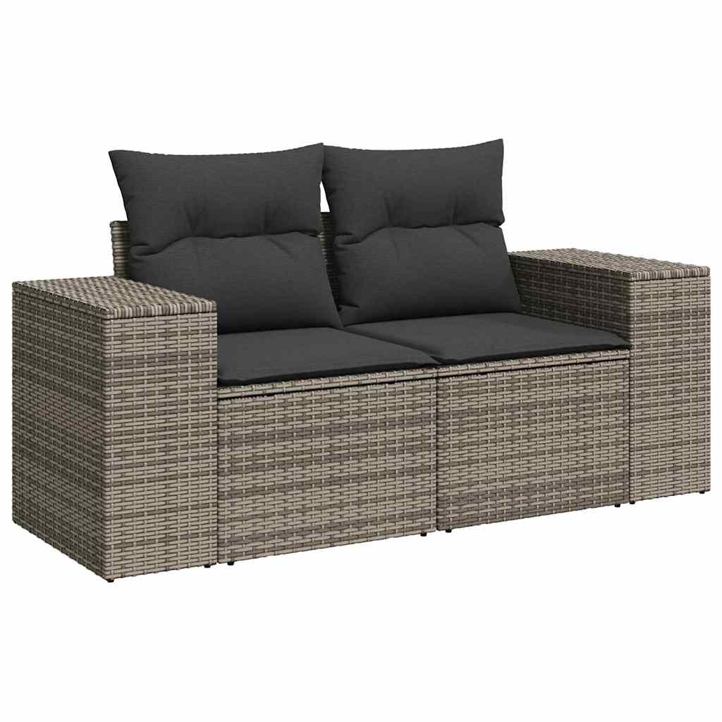 Kerti Kanapé Szett 10 pcs Szürke polirattan