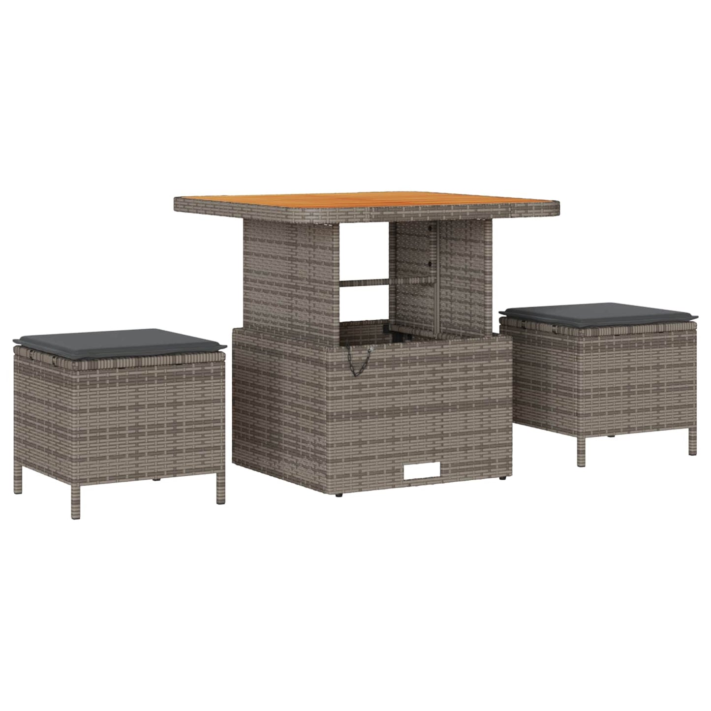 Kerti Kanapé Szett 10 pcs Szürke polirattan