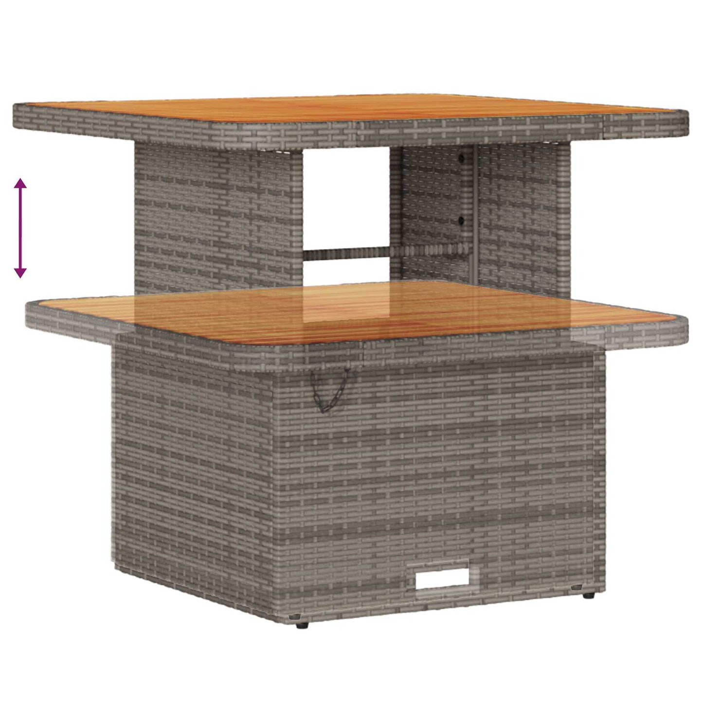 Kerti Kanapé Szett 11 pcs Szürke polirattan