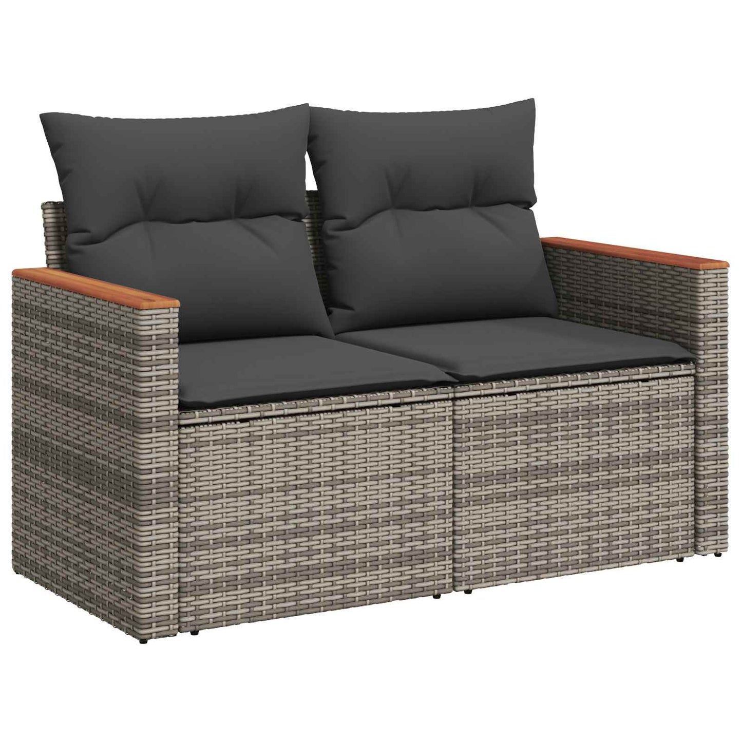 Kerti Kanapé Szett 9 pcs Szürke polirattan