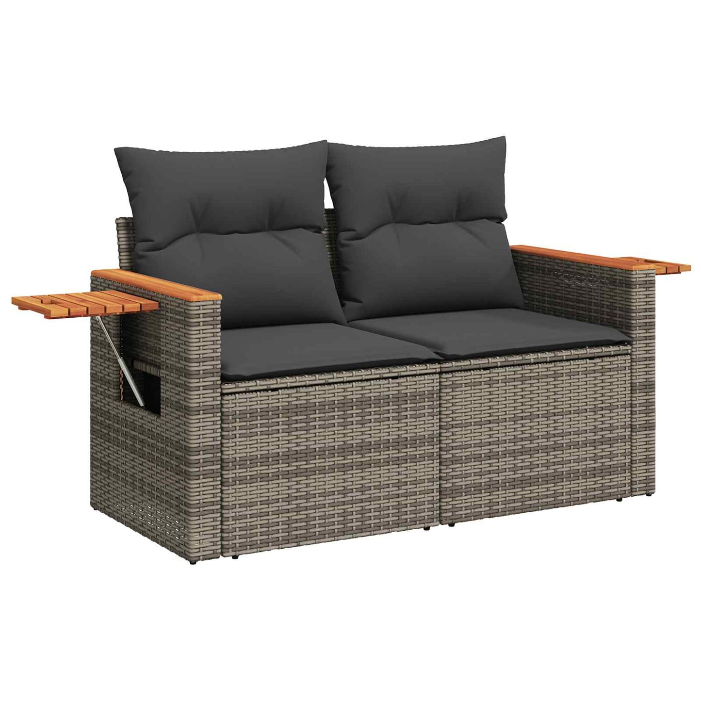 Kerti Kanapé Szett 12 pcs Szürke polirattan