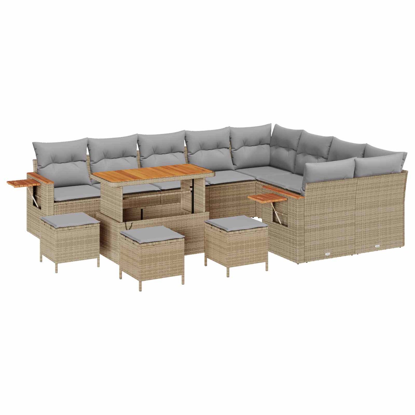 Kerti Kanapé Szett 13 pcs Bézs polirattan