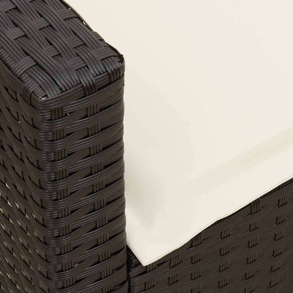4 részes fekete polyrattan kerti ülőgarnitúra párnával L-alakú