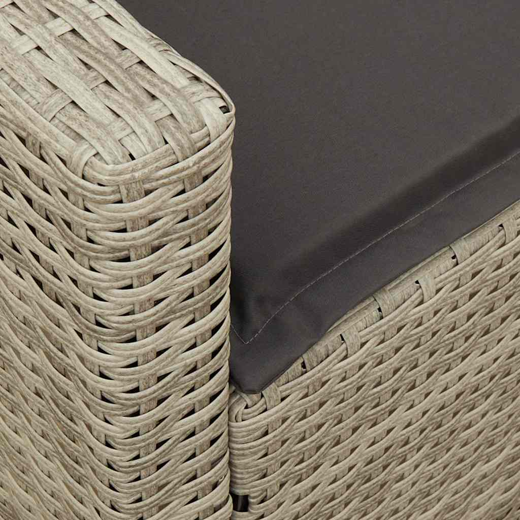 világosszürke polyrattan kerti kanapé párnával