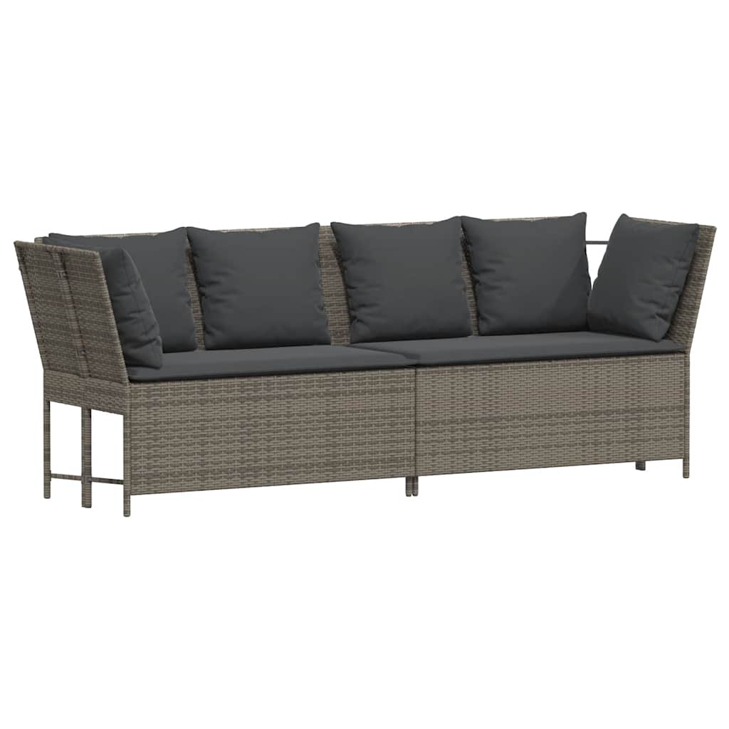 4 részes szürke polyrattan kerti ülőgarnitúra párnákkal