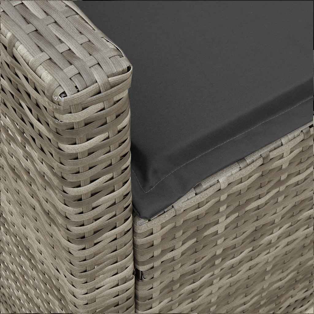 4 részes szürke polyrattan kerti ülőgarnitúra párnákkal