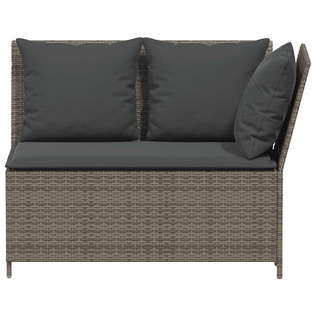 3 részes szürke polyrattan kerti ülőgarnitúra párnákkal