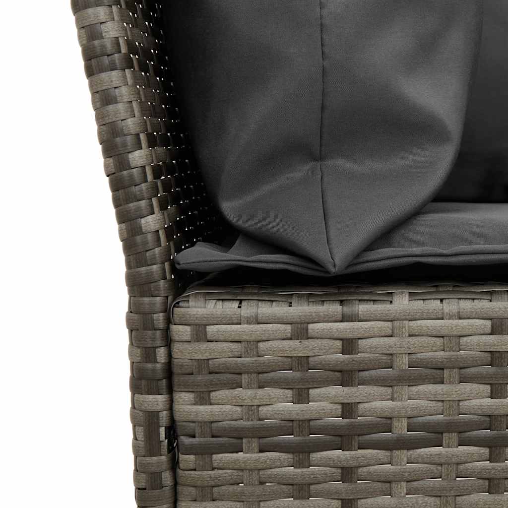 3 részes szürke polyrattan kerti ülőgarnitúra párnákkal