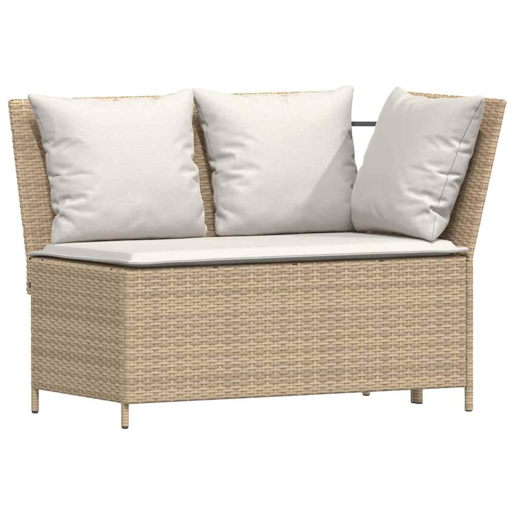 5 részes bézs polyrattan kerti ülőgarnitúra párnákkal