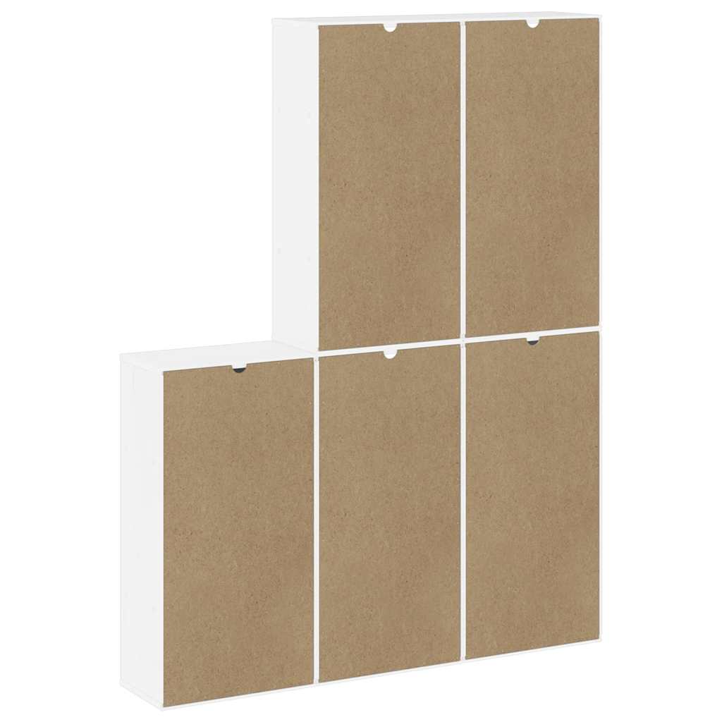 5 db fehér tömörfa fenyőfa oldalsó szekrény ODDA 40x24x79 cm