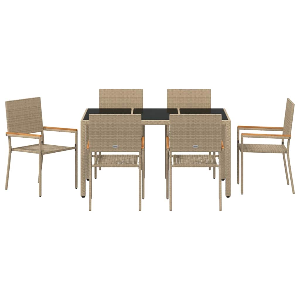 Kert étkező szett 7 pcs Bézs polirattan