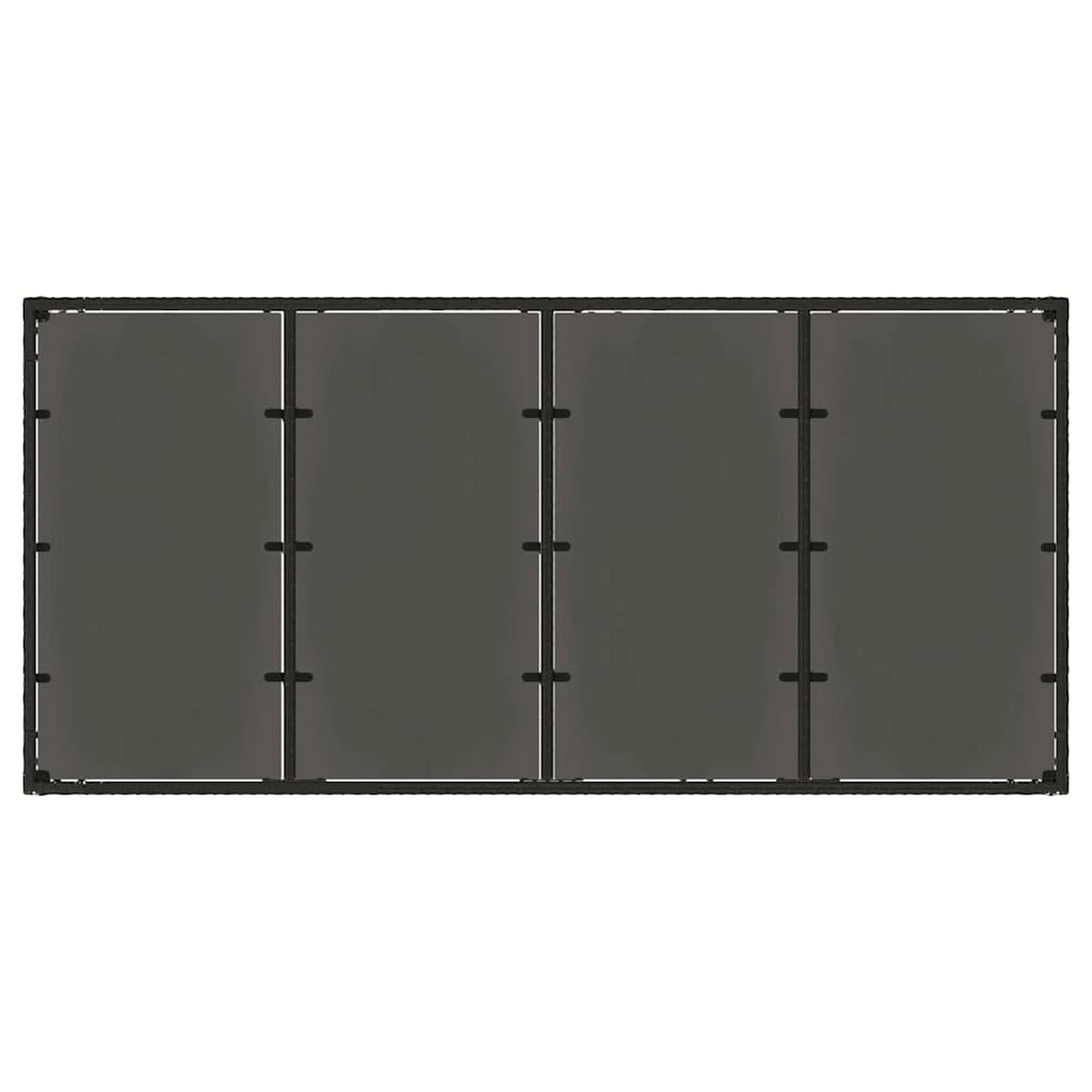 Kert étkező szett 7 pcs Fekete polirattan
