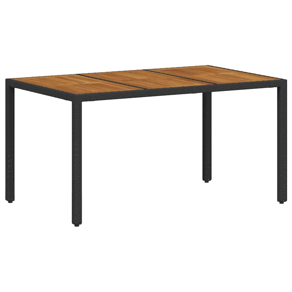 Kert étkező szett 7 pcs Fekete polirattan
