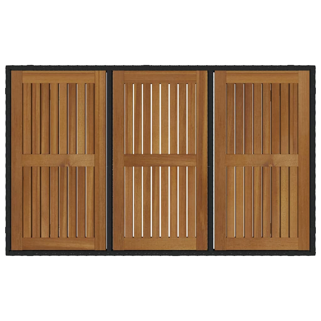Kert étkező szett 7 pcs Fekete polirattan