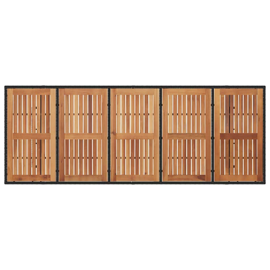 Kert étkező szett 9 pcs Fekete polirattan
