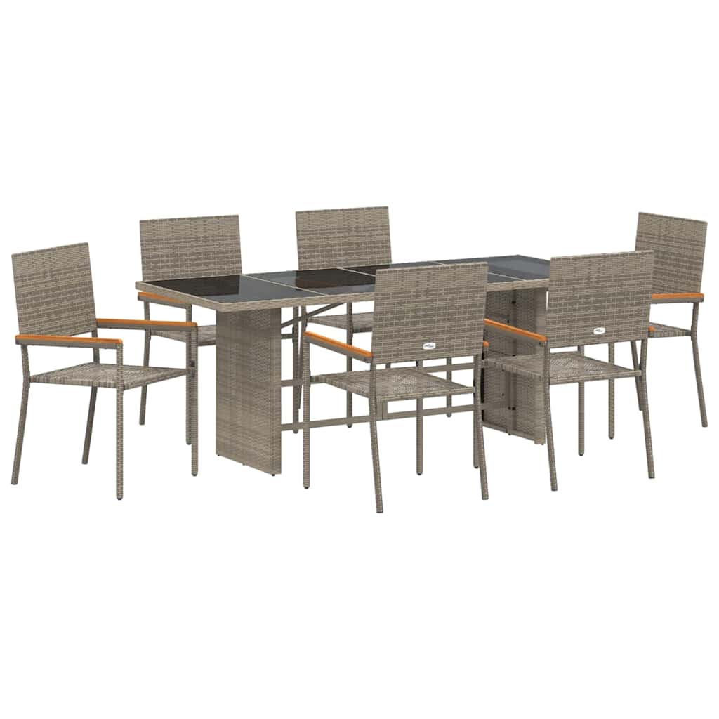 Kert étkező szett 7 pcs Szürke polirattan
