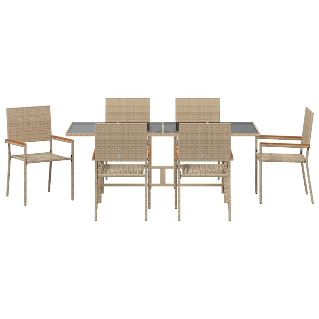 Kert étkező szett 7 pcs Bézs polirattan