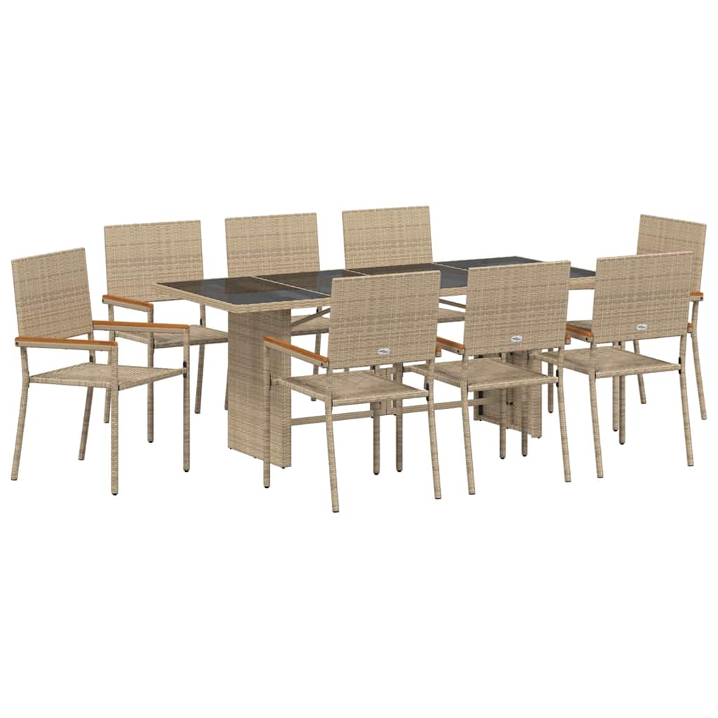 Kert étkező szett 9 pcs Bézs polirattan