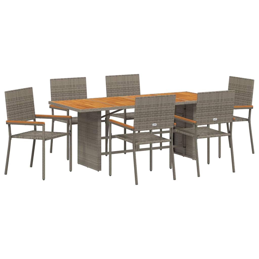Kert étkező szett 7 pcs Szürke polirattan