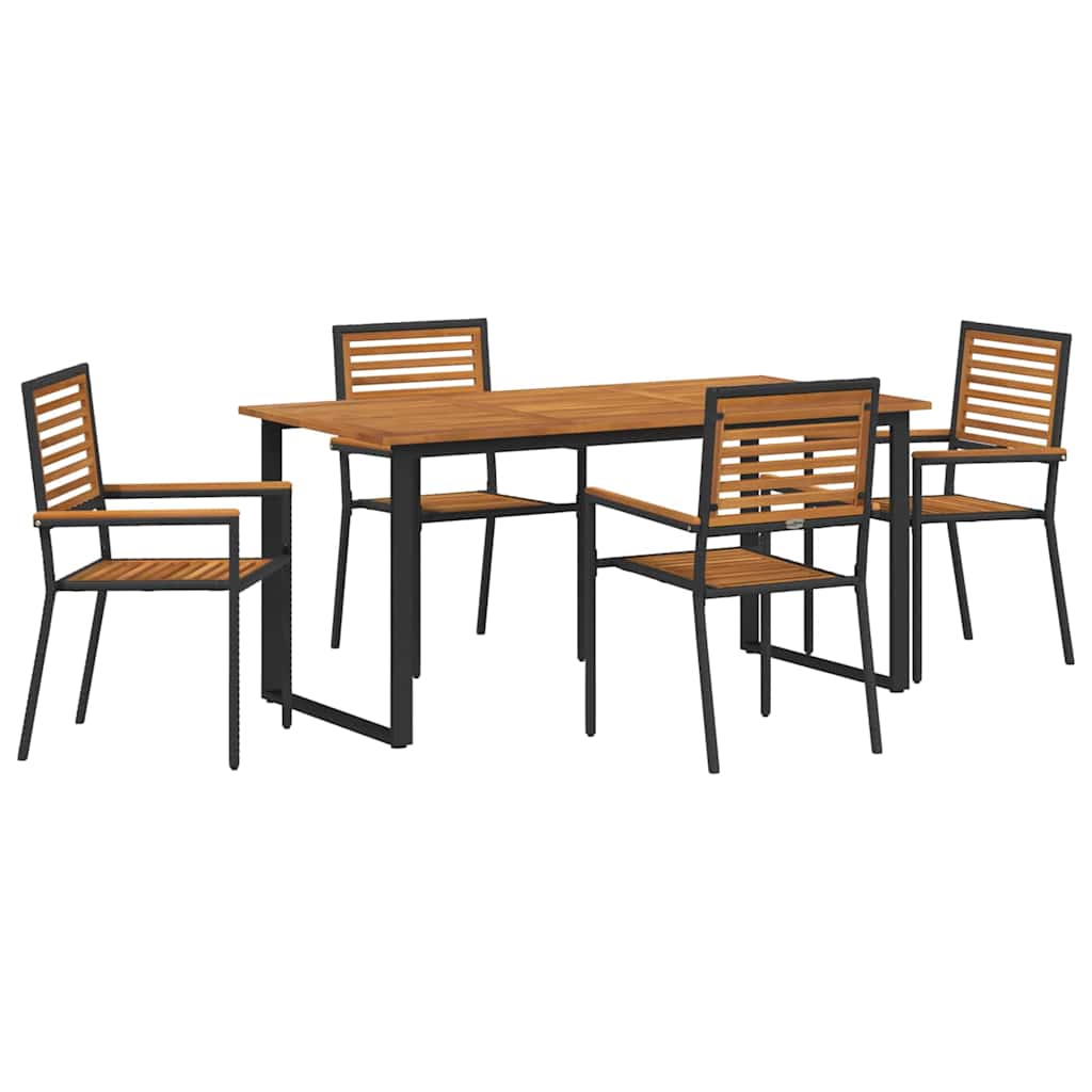 Kert étkező szett 5 pcs Fekete Tömör Akácfa