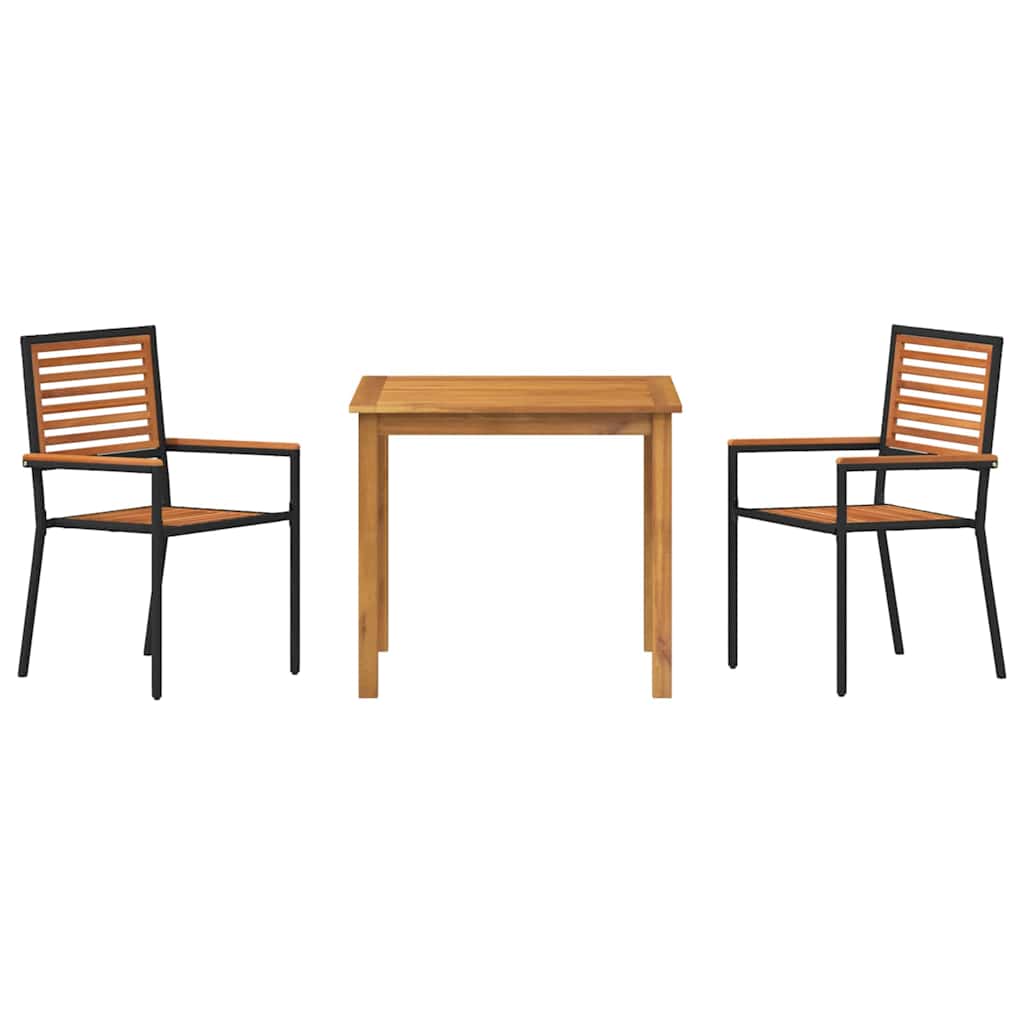 Kert étkező szett 3 pcs Fekete Tömör Akácfa