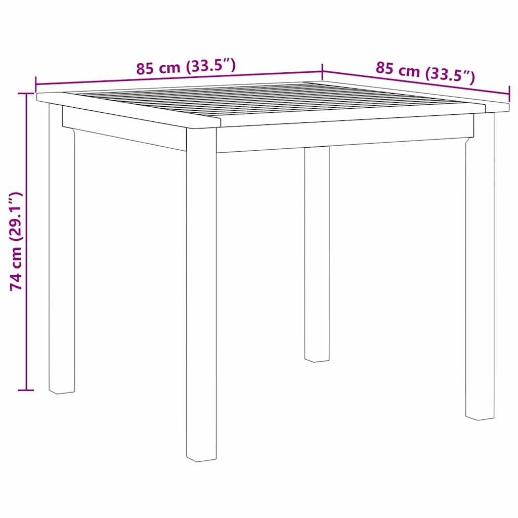 Kert étkező szett 3 pcs Bézs Tömör Akácfa