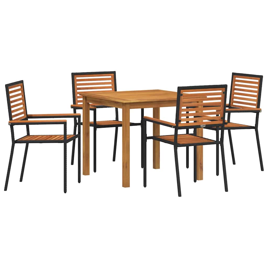 Kert étkező szett 5 pcs Fekete Tömör Akácfa