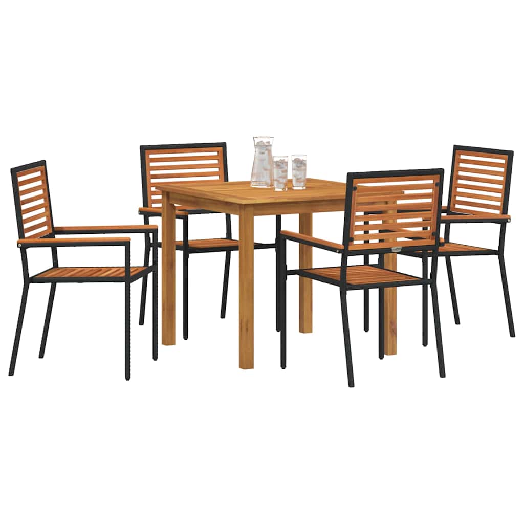 Kert étkező szett 5 pcs Fekete Tömör Akácfa