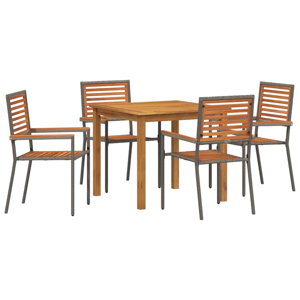 Kert étkező szett 5 pcs Szürke Tömör Akácfa