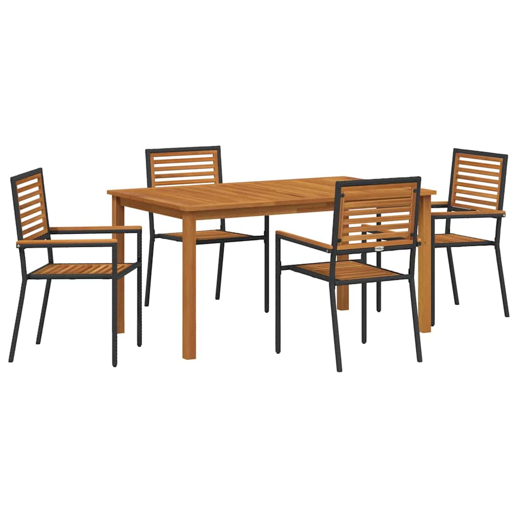 Kert étkező szett 5 pcs Fekete Tömör Akácfa