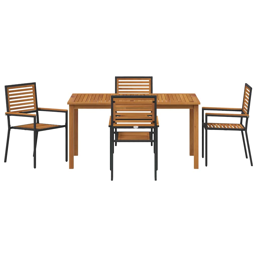 Kert étkező szett 5 pcs Fekete Tömör Akácfa
