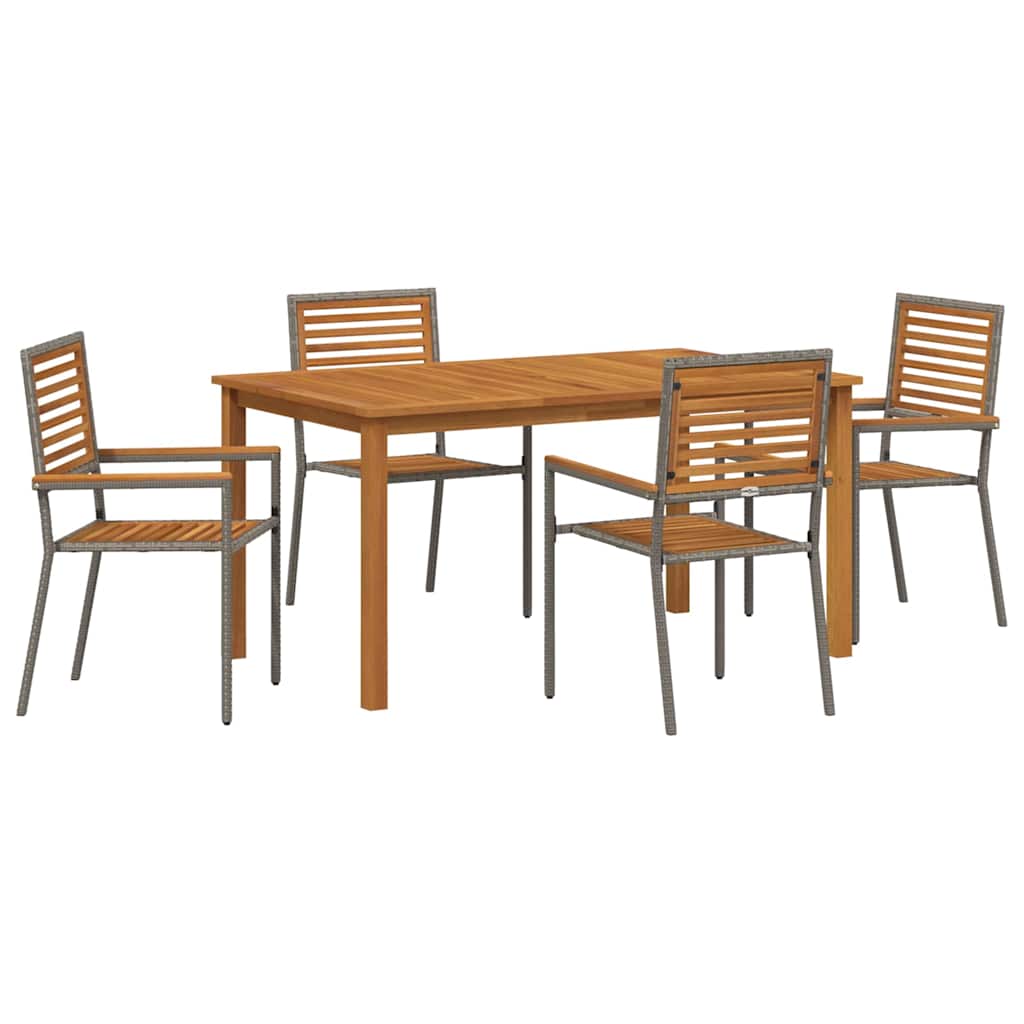 Kert étkező szett 5 pcs Szürke Tömör Akácfa